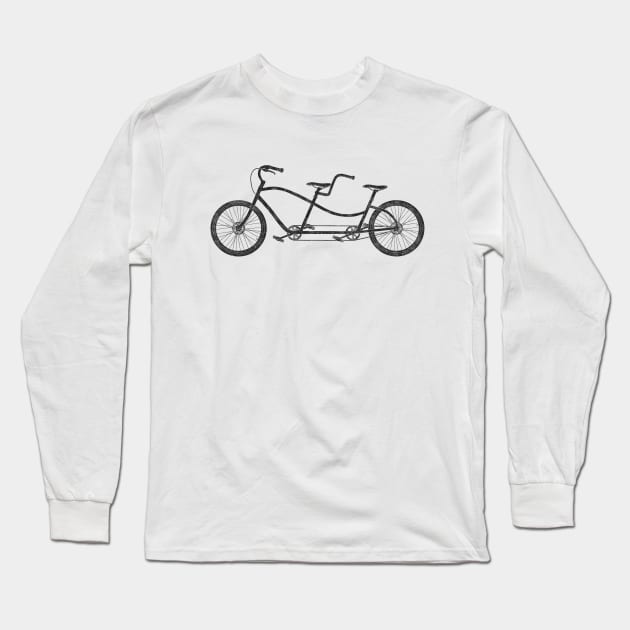 Tandem Bicycle Long Sleeve T-Shirt by TheWanderingFools